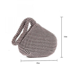 Rhinestones Women Metal Evening Clutch Bag Female Diamond Party Metallic Handbag For Wedding