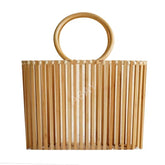 new Women's bamboo handbag Bohemia holiday beach bag Women's hollow woven rattan bag