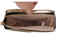 Luxury Heart Shaped Diamond Evening Clutch Bag Women Purses and Handbags Designer Hollow Out Metal Shoulder Chain Bag