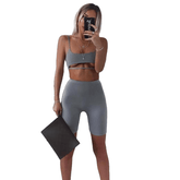 Casual Sexy Women's Spaghetti Straps Hollow Out Camis & Knee Length Pants Sets