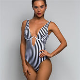 Sexy Ladies' Striped V-neck Bikini