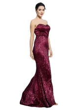 Sexy Ladies' V-neck Sleeveless Resilient Long Dresses With Sequin