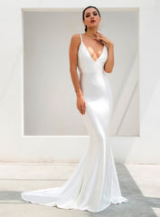 Flash Sexy Ladies' Deep V-neck Backless Slim Floor-length Dress