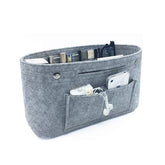 Stylish Women's Insert Felt Cloth Makeup Organizer With Multi-pockets For Toiletry