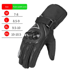 Waterproof Winter Motorcycle Gloves, Warm Riding with Reflective Stripe