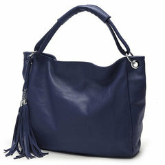 PU Leather Women Vintage Tassel Handbag Luxury Tote Crossbody Bags