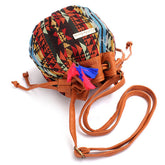 Women Bohemia Canvas Bucket Bags Drawstring Crossbody Shoulder