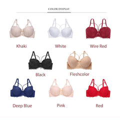 Bow Lace Bralette Brassiere Underwire Lingerie Racerback Floral Bras - Sheseelady