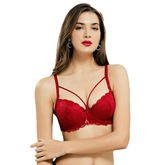 Bow Lace Bralette Brassiere Underwire Lingerie Racerback Floral Bras - Sheseelady