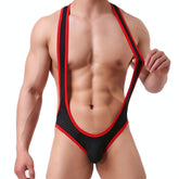 Wrestling Style Sexy Men's Patchwork Open Butt Loungewear