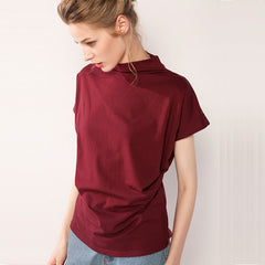 Summer Stylish Female O-neck Quality Cotton Blouse