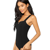 Black V-Cut Front Bodysuit Sexy Straps Plain Skinny Sleeveless Bodysuits Women Autumn Stretchy Minimalist Bodysuits - Sheseelady