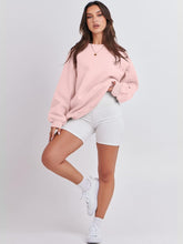 Oversized Crewneck Sweatshirt - Women's Teen Girls Fleece Pullover Sweater Top