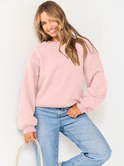 Oversized Crewneck Sweatshirt - Women's Teen Girls Fleece Pullover Sweater Top