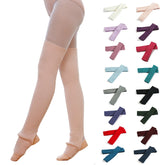 Women Yoga Stockings Open Heel Ribbed Knit Thigh High Leg Warmers for Ballet Dancing Lounging