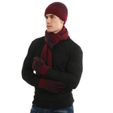 Unisex Winter Knit Beanie, Scarf & Touchscreen Gloves Set