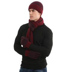 Unisex Winter Knit Beanie, Scarf & Touchscreen Gloves Set