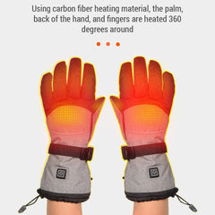 Waterproof Electric Heated Gloves: 3 Heat Levels for Winter Driving, Skiing, Hiking, Fishing, Hunting