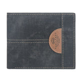 Men Thin Bifold Denim Pattern PU Leather Wallet Multi-card Slot Card Holder Large Capacity Coin Purse