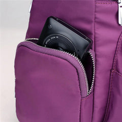Multilayer Zipper Pockets Nylon Shoulder Bags Outdoor Sports Waterproof Crossbody Messenger Bag