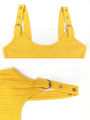 Low Cut O-neck Sleeveless Basis Casual Tank Tops