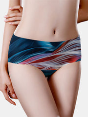 Women's Seamless Ice Silk Print Panties - Full Coverage
