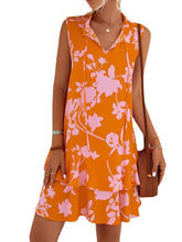 Women's Casual Dress Tank Dress Print Dress Floral Layered Print V Neck Mini Dress Active Fashion Outdoor Daily Sleeveless Regular Fit Fuchsia Orange Spring Summer