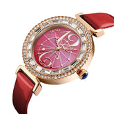 Rhinestone Women Wrist Watch Shell Dial Waterproof Elegant Design Quartz Watch