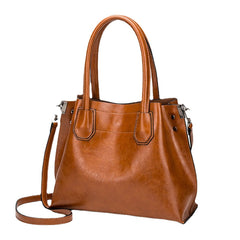 Women Large Capacity Oil Wax Handbag Crossbody Bag Shoulder Bag