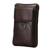 Men's Retro Leather Belt Bag, 6.5" Phone Holder, Wear-Resistant & Waterproof Waist Pack