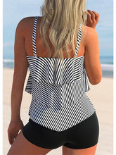 Women's Swimwear Tankini 2 Piece Plus Size Swimsuit 2 Piece Floral Plaid Black Blue Purple Tank Top Bathing Suits Sports Summer