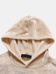 Women's Fluffy Flannel Wearable Blanket Hoodie with Kangaroo Pocket - Warm & Oversized