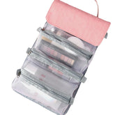 Women 4 In 1 Large Capacity Foldable Detachable Leather Waterproof Storage Wash Bag
