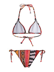 Women's Swimwear Bikini 2 Piece Normal Swimsuit Backless Lace up Striped Tropical Rainbow Bathing Suits Sexy Party Active / Vacation / New / Padded Bras