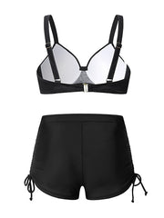 Women's Swimwear Bikini 2 Piece Normal Swimsuit Lace up Push Up Color Block Black Pink Yellow Orange Halter Bathing Suits Sexy Active Basic / New / Padded Bras