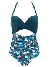 Women's Swimwear One Piece Normal Swimsuit Open Back Printing High Waisted Leopard Floral White Pink Blue Brown V Wire Bathing Suits New Vacation Fashion