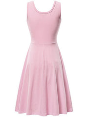 Women's Ruched Pocket V Neck Daily Sleeveless Casual Fit Dress