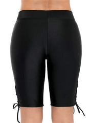 Women's Swimwear Cover Up Swim Shorts Normal Swimsuit Elastic Waist Cross Bathing Suits Sports Neutral Casual, Vacation, Modern