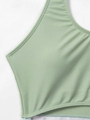 Women's Swimwear One Piece Normal Swimsuit Printing Floral Purple Green Bodysuit Bathing Suits Sports Beach Wear Summer