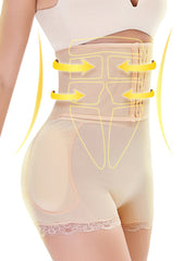 Plus Size Women Tummy Control Front Closure Lace Trim High Waist Shapwear Panty