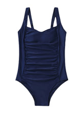 Women's Swimwear One Piece Monokini Bathing Suits Normal Swimsuit Tummy Control Ruched Slim Solid Color Black Wine