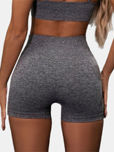 Sport Women Plain Elastic Seamless Yoga Gym High Waist Shorts