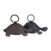 Women Genuine Leather Cowhide Cute Cartoon Turtle Pattern Storage Bag Coin Keychain