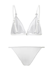 Women's Swimwear Bikini 2 Piece Normal Swimsuit Lace up Slim Solid Color White Black Yellow Orange Bathing Suits Sexy Holiday Summer / Sports / New / Padded Bras