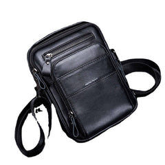 Men Genuine Leather Multifunction Multi-Pocket Waterproof Crossbody Bag Shoulder Bag