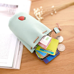 Women Pu Leather Fruit Pattern Coin Bag String Change