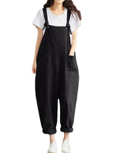 Solid Pocket Adjustable Straps Casual Jumpsuit