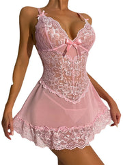 Women's Sexy Lace Backless Mini Sheath Dress - Solid Color Party Slip Dress