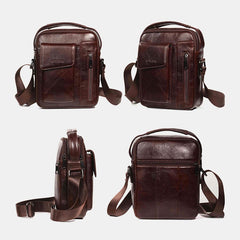 Men Vintage Genuine Leather Crossbody Bag Shoulder Business