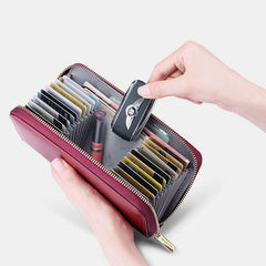 Women Large Capacity Genuine Leather Wallet Wallet Multi-card Slots Card Holder Purse